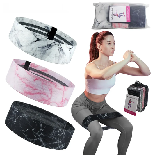 Fabric squat loop resistance bands with anti-slip grip for fitness and yoga training - product image