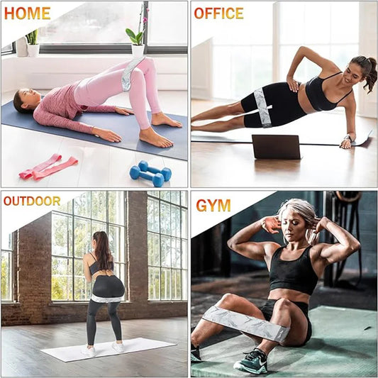 Fabric squat loop resistance bands with anti-slip grip for fitness and yoga training - product image