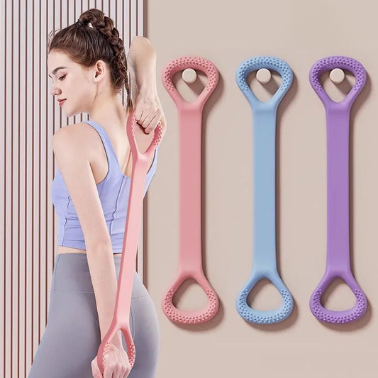 Figure-8 shape fitness resistance band with non-slip handles for multi-muscle training - product image