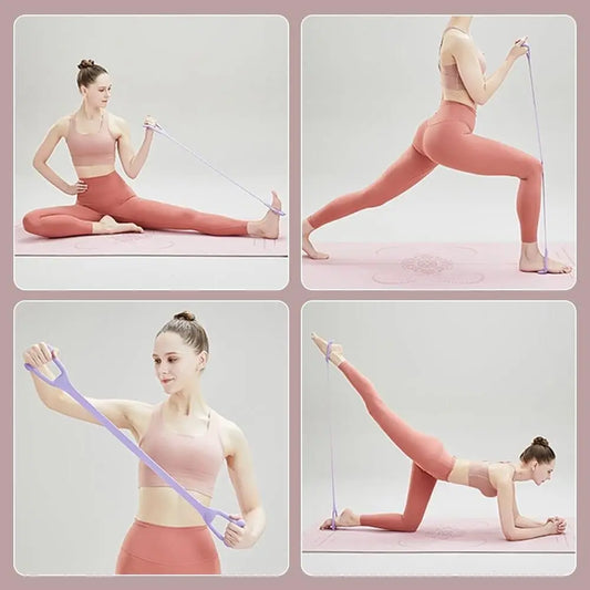 Figure-8 shape fitness resistance band with non-slip handles for multi-muscle training - product image
