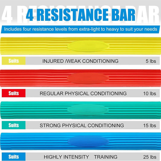 Finger exerciser flexible bars with four resistance levels for physical therapy - product image