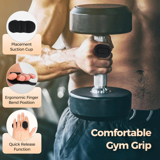 Fingerless workout gym grips with silicone palm protection for weight lifting - product image
