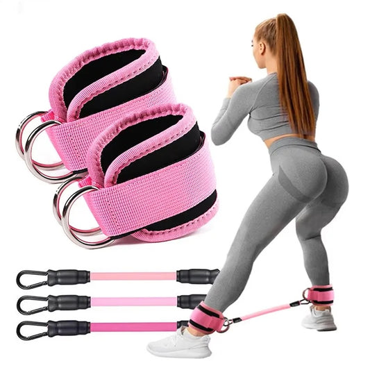 Fitness ankle buckle and leg training strap with double d-ring for hip workout - product image