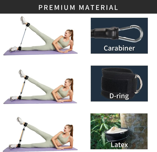 Fitness ankle buckle and leg training strap with double d-ring for hip workout - product image