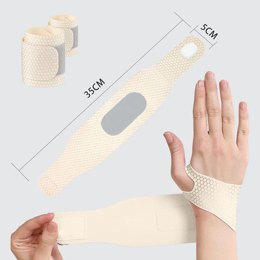 Fixed spandex sport wrist guard with fastener tape and adjustable support - product image