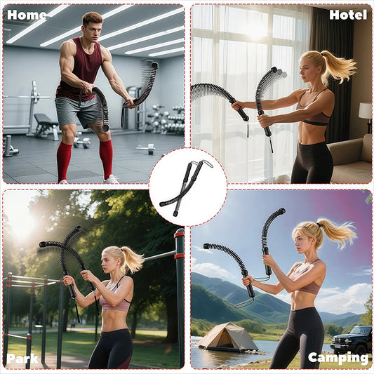 Flexible spring arm strength expander with anti-slip handles for forearm workout - product image