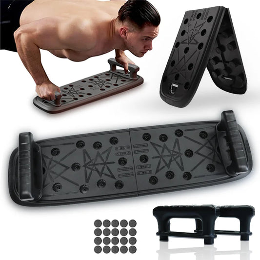 Foldable push-up board with padded non-slip handles for upper body exercise - product image
