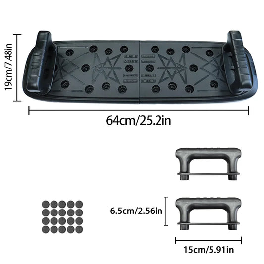 Foldable push-up board with padded non-slip handles for upper body exercise - product image