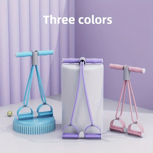 Four-tube pedal tensioner resistance band for yoga and full body fitness training - product image