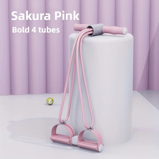 Four-tube pedal tensioner resistance band for yoga and full body fitness training - product image