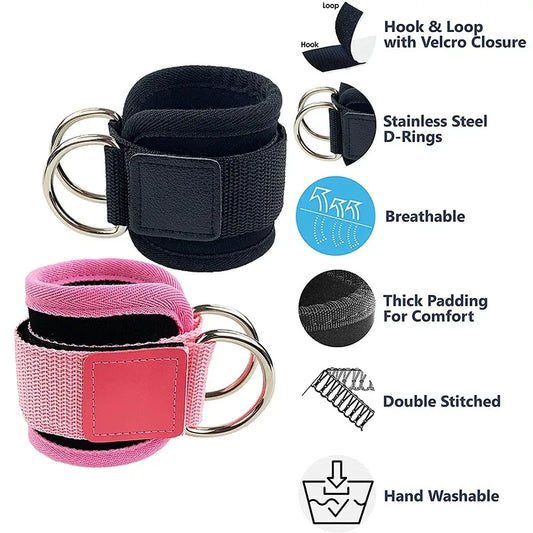 Gantry frame ankle buckle with double-strap for hip and ankle strength training - product image