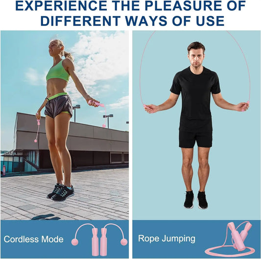 Heavy duty cordless skipping rope with weighted ball for indoor fitness training - product image