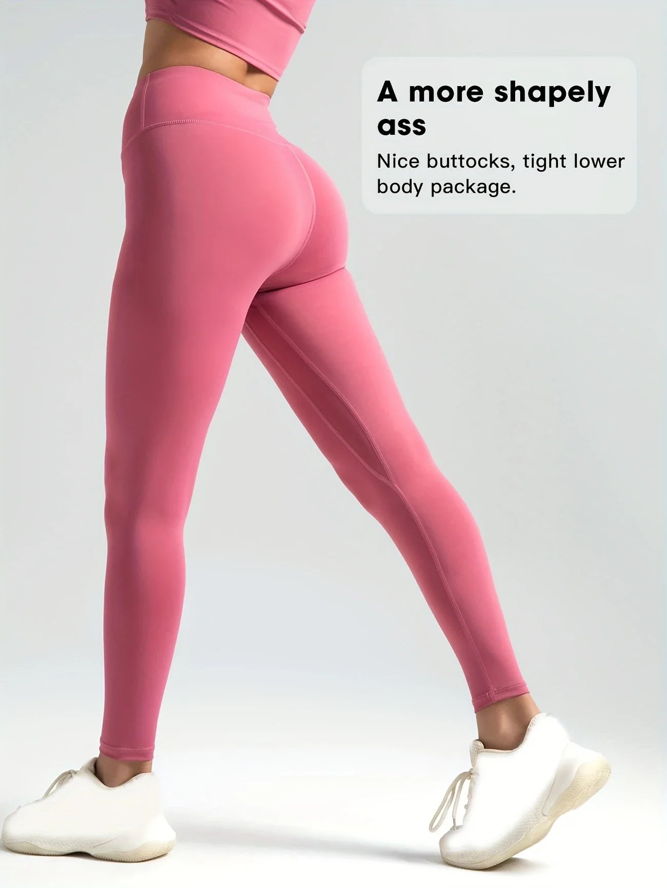 High waist fitness leggings with elastic waistband for running and yoga - product image
