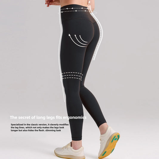 High waist fitness leggings with elastic waistband for running and yoga - product image