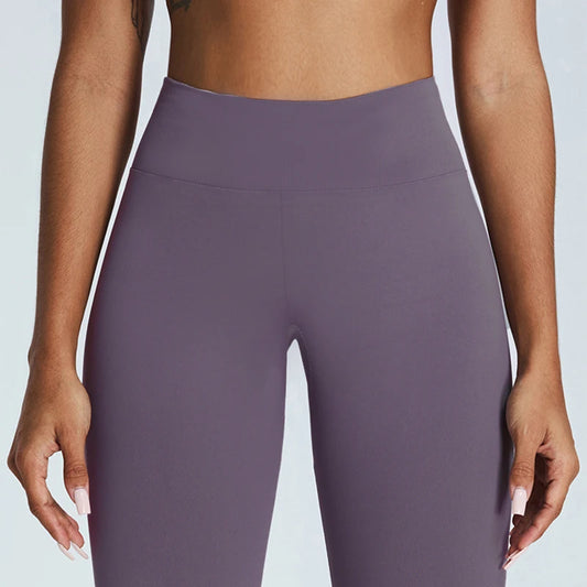 High waist yoga pants with v-fold waist and butt lifting design - product image