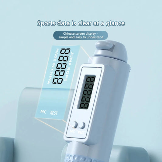 Intelligent cordless skipping rope with adjustable length and lcd counter - product image