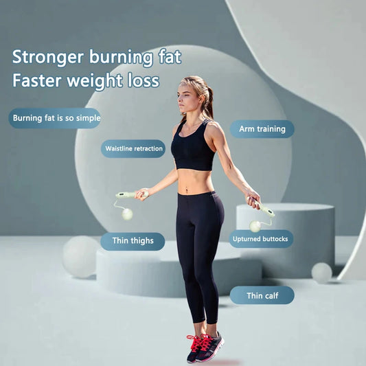 Intelligent cordless skipping rope with adjustable length and lcd counter - product image