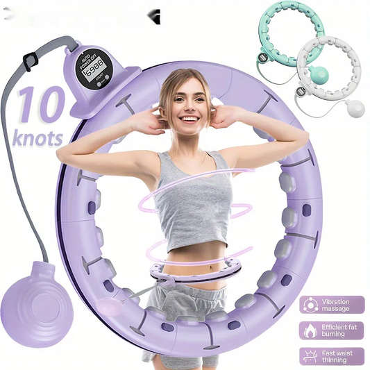 Intelligent weighted fitness hoop with detachable counter for waist training - product image