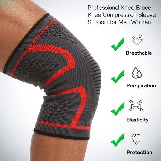 Knee brace compression sleeve with breathable nylon and spandex fabric - product image