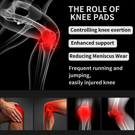 Knee brace with silicone pads and spring support for breathable joint protection - product image