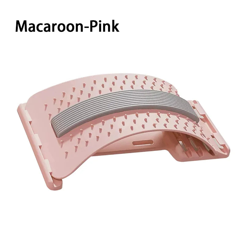 Magnetic adjustable back massage stretcher with lumbar support and acupressure points - product image