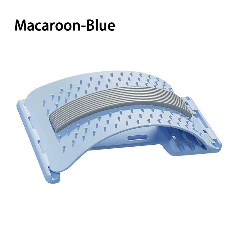 Magnetic adjustable back massage stretcher with lumbar support and acupressure points - product image