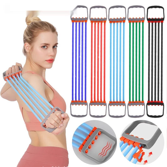 Male shoulder expander with removable rubber tubes for strength training - product image