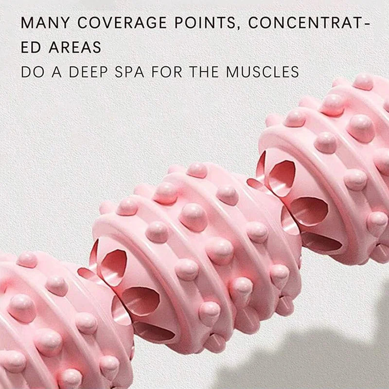 Massage stick roller with four wheels for deep muscle relaxation - product image