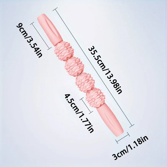 Massage stick roller with four wheels for deep muscle relaxation - product image
