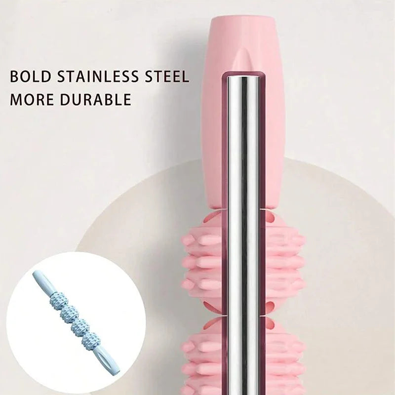 Massage stick roller with four wheels for deep muscle relaxation - product image