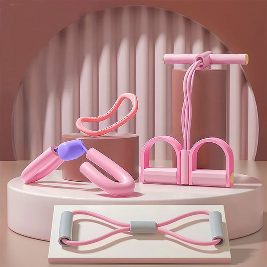 Multi-functional home yoga fitness set with resistance bands and leg trainer - product image
