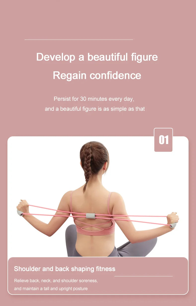 Multi-functional home yoga fitness set with resistance bands and leg trainer - product image