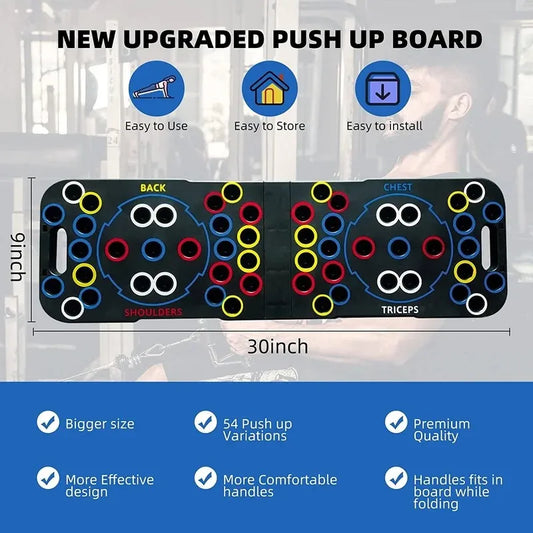 Multi-position push up board with non-slip handles for strength training - product image