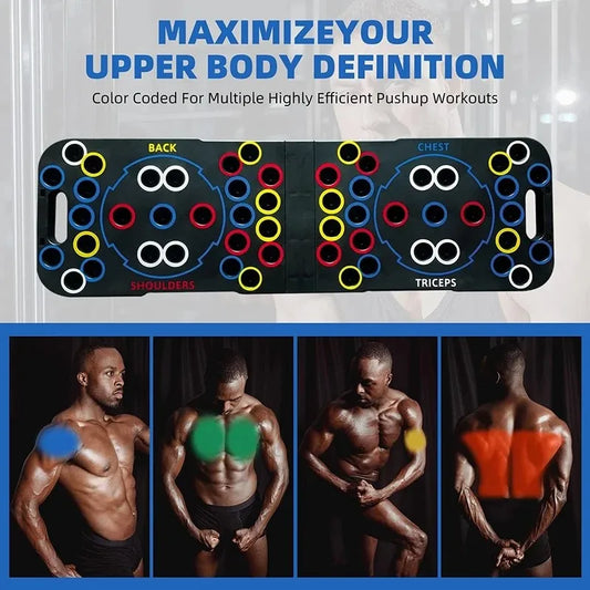 Multi-position push up board with non-slip handles for strength training - product image