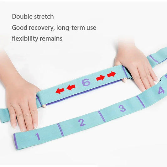 Multi-stage elastic yoga stretch band with grid design for posture correction and pilates - product image