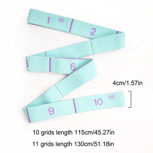 Multi-stage elastic yoga stretch band with grid design for posture correction and pilates - product image