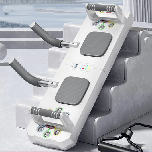 Multifunctional folding push-up and sit-up trainer with adjustable handles - product image