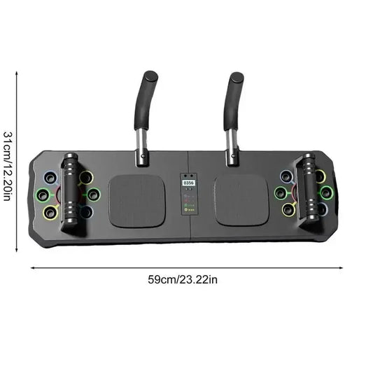Multifunctional folding push-up and sit-up trainer with adjustable handles - product image