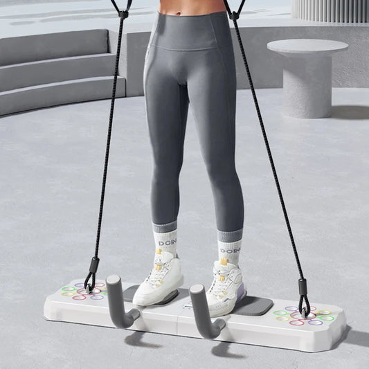 Multifunctional folding push-up and sit-up trainer with adjustable handles - product image