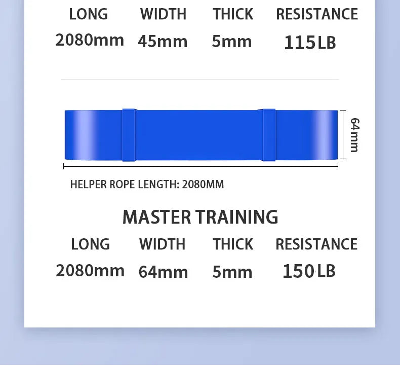 Natural latex resistance band set for strength training and physical therapy - product image
