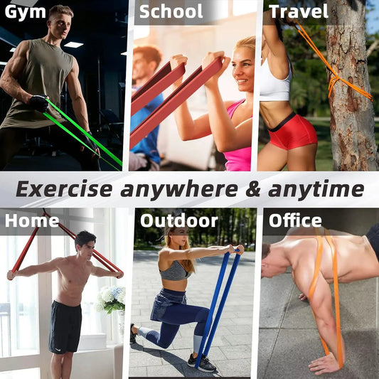 Natural latex resistance bands for full body strength training and stretching - product image