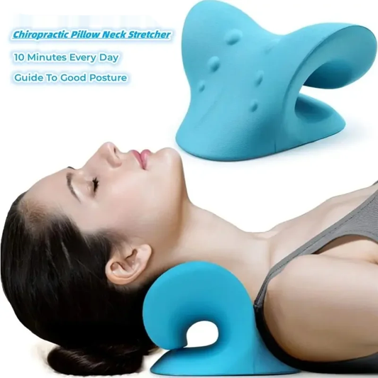 Neck massage pillow with cervical traction and spine correction foam design - product image