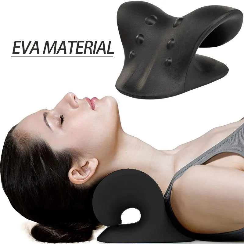Neck massage pillow with cervical traction and spine correction foam design - product image