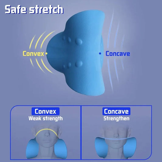 Neck massage pillow with cervical traction and spine correction foam design - product image