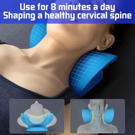Neck massage pillow with cervical traction and spine correction foam design - product image