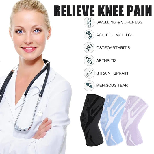 Nylon knee brace support with high elasticity for sports and joint protection - product image