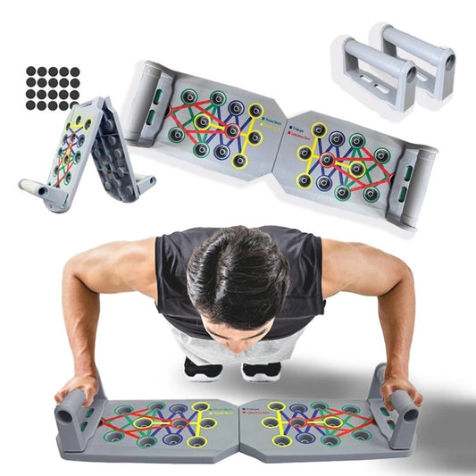 Portable folding multi-functional push-up board with anti-slip pads and handle - product image
