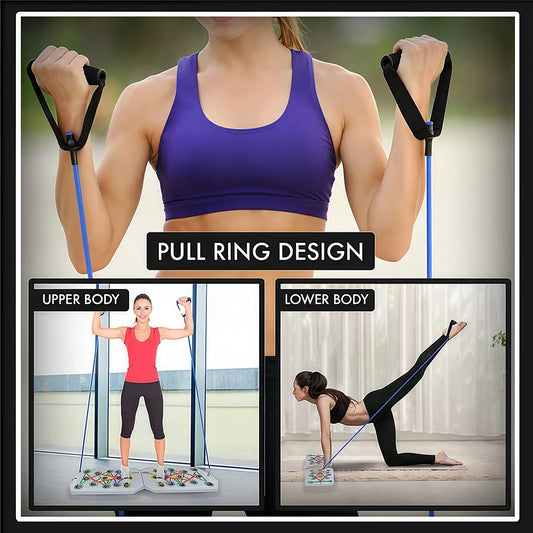 Portable folding multi-functional push-up board with anti-slip pads and handle - product image