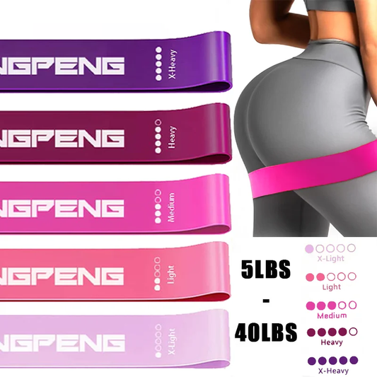 Portable natural latex resistance bands set with multiple strength levels - product image
