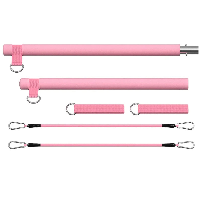 Portable pilates resistance bar kit with adjustable bands for full body workouts - product image